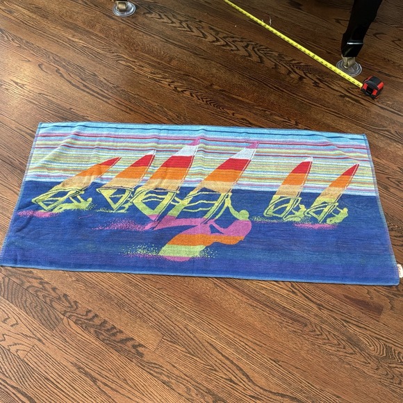 Franco Sarto Other - VTG Franco Beach Towel Colorful Windsurfers Waves Sailing 80s 90s